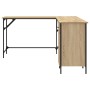 Escritorio madera de ingeniería roble Sonoma 141x141x75 cm de , Escritorios - Ref: Foro24-837598, Precio: 97,96 €, Descuento: %