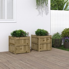 Outdoor planters 2 units impregnated pine wood by , Pots and planters - Ref: Foro24-837423, Price: 98,25 €, Discount: %