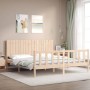 Estructura de cama de matrimonio con cabecero madera maciza de , Camas y somieres - Ref: Foro24-3192961, Precio: 182,99 €, De...