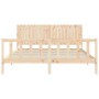 Estructura de cama de matrimonio con cabecero madera maciza de , Camas y somieres - Ref: Foro24-3192961, Precio: 182,99 €, De...