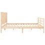 Double bed frame with solid wood headboard by , Beds and slatted bases - Ref: Foro24-3194521, Price: 184,99 €, Discount: %