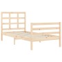 Estructura de cama individual con cabecero madera maciza de , Camas y somieres - Ref: Foro24-3193946, Precio: 92,99 €, Descue...