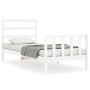 Estructura de cama individual con cabecero madera maciza blanco de , Camas y somieres - Ref: Foro24-3191867, Precio: 102,74 €...