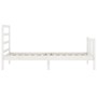 Estructura de cama individual con cabecero madera maciza blanco de , Camas y somieres - Ref: Foro24-3191867, Precio: 102,74 €...