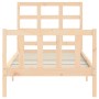 Bed frame with solid wood headboard 100x200 cm by , Beds and slatted bases - Ref: Foro24-3192091, Price: 125,36 €, Discount: %