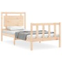 Bed frame with solid wood headboard 100x200 cm by , Beds and slatted bases - Ref: Foro24-3192156, Price: 127,99 €, Discount: %