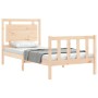 Estructura de cama con cabecero madera maciza 100x200 cm de , Camas y somieres - Ref: Foro24-3192156, Precio: 136,40 €, Descu...