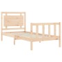 Bed frame with solid wood headboard 100x200 cm by , Beds and slatted bases - Ref: Foro24-3192156, Price: 127,99 €, Discount: %