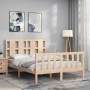 Estructura de cama con cabecero madera maciza 140x200 cm de , Camas y somieres - Ref: Foro24-3192231, Precio: 125,49 €, Descu...