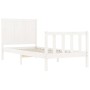 Single bed frame with white solid wood headboard by , Beds and slatted bases - Ref: Foro24-3192582, Price: 133,91 €, Discount: %