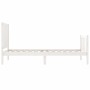 Estructura de cama individual con cabecero madera maciza blanco de , Camas y somieres - Ref: Foro24-3192582, Precio: 133,91 €...