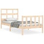 Estructura de cama con cabecero madera maciza 100x200 cm de , Camas y somieres - Ref: Foro24-3193001, Precio: 129,59 €, Descu...