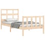 Estructura de cama con cabecero madera maciza 100x200 cm de , Camas y somieres - Ref: Foro24-3193001, Precio: 129,59 €, Descu...