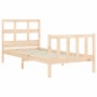 Estructura de cama con cabecero madera maciza 100x200 cm de , Camas y somieres - Ref: Foro24-3193001, Precio: 129,59 €, Descu...