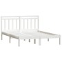 Estructura cama doble pequeña madera maciza blanco 120x190 cm de , Camas y somieres - Ref: Foro24-3100560, Precio: 118,16 €, ...