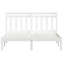 Estructura cama doble pequeña madera maciza blanco 120x190 cm de , Camas y somieres - Ref: Foro24-3100560, Precio: 118,16 €, ...