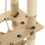 Cat scratcher with 140 cm sisal post, beige paw prints by vidaXL, Cat furniture - Ref: Foro24-170586, Price: 81,37 €, Discoun...