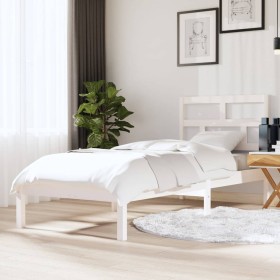 White solid wood single bed frame 75x190 cm by , Beds and slatted bases - Ref: Foro24-3101179, Price: 94,05 €, Discount: %