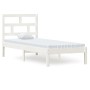 White solid wood single bed frame 75x190 cm by , Beds and slatted bases - Ref: Foro24-3101179, Price: 86,99 €, Discount: %