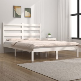 Solid white pine wood bed frame 120x190 cm by , Beds and slatted bases - Ref: Foro24-3103619, Price: 118,99 €, Discount: %