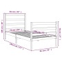 Estructura de cama madera maciza de pino 75x190 cm de , Camas y somieres - Ref: Foro24-3103673, Precio: 91,99 €, Descuento: %