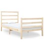 Solid pine wood bed frame 90x190 cm by , Beds and slatted bases - Ref: Foro24-3103678, Price: 86,16 €, Discount: %