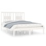 Estructura de cama doble pequeña madera maciza blanca 120x190cm de , Camas y somieres - Ref: Foro24-3104034, Precio: 122,62 €...