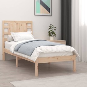 Solid wood bed frame 75x190 cm by , Beds and slatted bases - Ref: Foro24-3104178, Price: 84,95 €, Discount: %