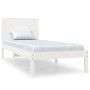 Solid white pine wood bed frame 100x200 cm by , Beds and slatted bases - Ref: Foro24-3104144, Price: 115,54 €, Discount: %