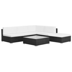 6-piece garden furniture set and black synthetic rattan cushions by vidaXL, Garden sets - Ref: Foro24-44602, Price: 527,99 €,...