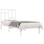 Estructura de cama madera maciza individual blanco 75x190 cm de , Camas y somieres - Ref: Foro24-3104504, Precio: 94,48 €, De...