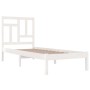 Estructura de cama madera maciza individual blanco 75x190 cm de , Camas y somieres - Ref: Foro24-3104504, Precio: 94,48 €, De...