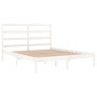 Estructura de cama doble pequeña madera maciza blanca 120x190cm de , Camas y somieres - Ref: Foro24-3104904, Precio: 112,92 €...