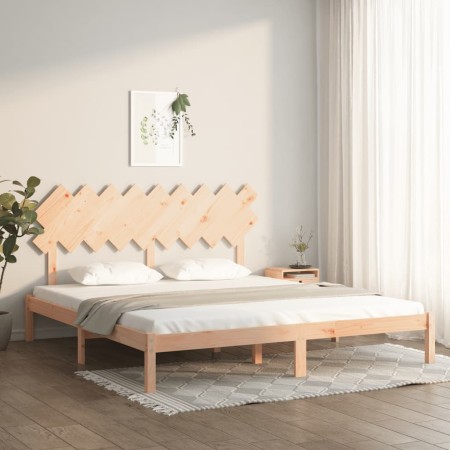 Estructura de cama de madera maciza super king 180x200 cm de , Camas y somieres - Ref: Foro24-3104883, Precio: 132,63 €, Desc...