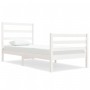 Estructura de cama madera maciza de pino blanco 75x190 cm de , Camas y somieres - Ref: Foro24-3104959, Precio: 96,28 €, Descu...