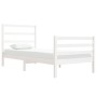 Solid white pine wood bed frame 75x190 cm by , Beds and slatted bases - Ref: Foro24-3104959, Price: 96,28 €, Discount: %