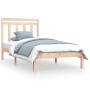 Solid wood bed frame 75x190 cm by , Beds and slatted bases - Ref: Foro24-3105210, Price: 77,99 €, Discount: %