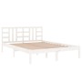 Estructura de cama doble pequeña madera maciza blanca 120x190cm de , Camas y somieres - Ref: Foro24-3105376, Precio: 118,57 €...