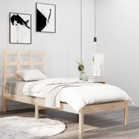 Solid wood bed frame 75x190 cm by , Beds and slatted bases - Ref: Foro24-3105430, Price: 77,44 €, Discount: %