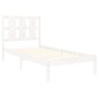 Estructura de cama madera maciza individual blanco 75x190 cm de , Camas y somieres - Ref: Foro24-3105561, Precio: 91,99 €, De...