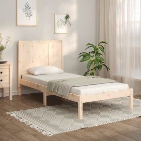 Solid pine wood bed frame 75x190 cm by , Beds and slatted bases - Ref: Foro24-3105690, Price: 95,99 €, Discount: %