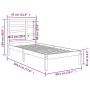 Estructura de cama madera maciza 75x190 cm de , Camas y somieres - Ref: Foro24-3105755, Precio: 83,87 €, Descuento: %