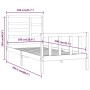 Solid pine wood bed frame 100x200 cm by , Beds and slatted bases - Ref: Foro24-3107603, Price: 117,10 €, Discount: %