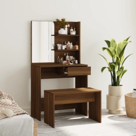 Oak brown dressing table set 74.5x40x141 cm by , Bedroom Dressers - Ref: Foro24-3114146, Price: 95,99 €, Discount: %