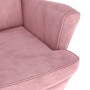 Pink velvet wing chair and stool by , Armchairs - Ref: Foro24-3115935, Price: 275,99 €, Discount: %