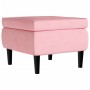 Pink velvet wing chair and stool by , Armchairs - Ref: Foro24-3115935, Price: 275,99 €, Discount: %