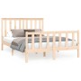 Bed frame with solid pine wood headboard 140x200 cm by , Beds and slatted bases - Ref: Foro24-3188206, Price: 120,99 €, Disco...