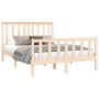 Bed frame with solid pine wood headboard 140x200 cm by , Beds and slatted bases - Ref: Foro24-3188206, Price: 120,99 €, Disco...