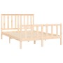 Bed frame with solid pine wood headboard 140x200 cm by , Beds and slatted bases - Ref: Foro24-3188206, Price: 120,99 €, Disco...