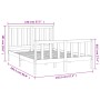 Bed frame with solid pine wood headboard 140x200 cm by , Beds and slatted bases - Ref: Foro24-3188206, Price: 120,99 €, Disco...